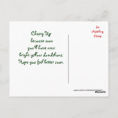 ウェットダンデリオポストカード – 応援または任意の大事な行事 ポストカード (裏面)