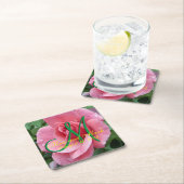 ウェットピンクローズモノグラム スクエアペーパーコースター (インサイチュ)