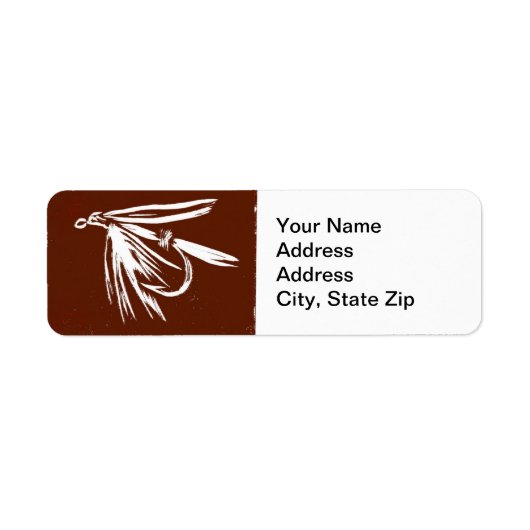 "ウェットフライインブラウン"トラウフライ差出人住所ラベル ラベル (正面)