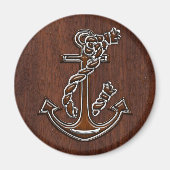 ウェットマ航海のホガニーいかりスチールデコール マグネット (正面)