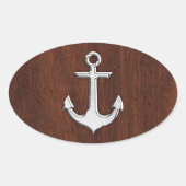 ウェットマ航海のホガニーいかりスチールデコール 楕円形シール (正面)