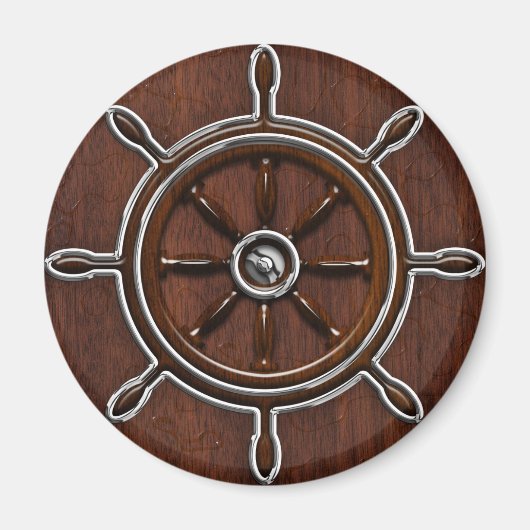 ウェットマ航海のホガニー航海のホイール マグネット (正面)