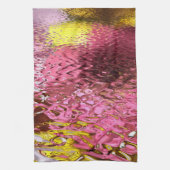 ウェットルックピンク抽象芸術反射 キッチンタオル (縦)