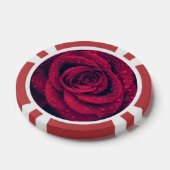 ウェットレッドローズ写真 ポーカーチップ (シングル)