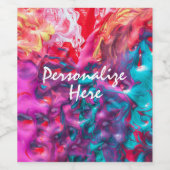 ウェット絵を描カラフル抽象芸術パレットモダン ワインラベル (シングルラベル)