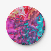 ウェット絵を描カラフル抽象芸術パレット ペーパープレート (正面)