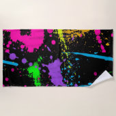 ウェット絵を描レトロカラスプラッシュビーチタオル ビーチタオル (正面)