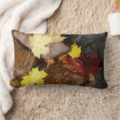 ウェット葉自然と岩秋の写真撮影 ランバークッション (ブランケット)