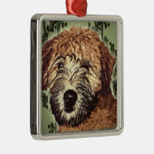 ウェット顔付きソフトコートウィートテリアパピー メタルオーナメント (右)