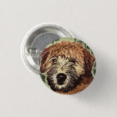 ウェット顔付きソフトコートウィートテリアパピー 缶バッジ (正面&裏面)