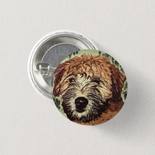 ウェット顔付きソフトコートウィートテリアパピー 缶バッジ (正面&裏面)