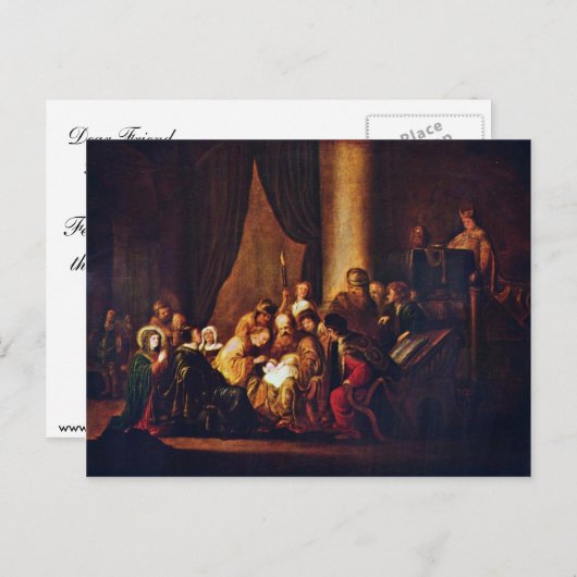 ウェットD. A.ヤコブ・ウィルムスによるイエスの割礼。 ポストカード (正面/裏面)