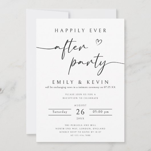 ウェッドパーティの招待状テンプレートの後に幸せに 招待状 (正面)