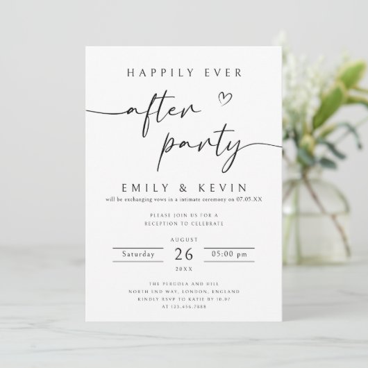 ウェッドパーティの招待状テンプレートの後に幸せに 招待状 (スタンド正面)