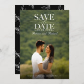 ウェッモダンスタイリッシュディングの写真を保存 招待状 (正面/裏面)