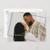 ウェッモダンディング日付の保存フォトQRコード ポストカード (正面/裏面)