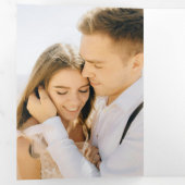 ウェッモダンミニマルディングRSVP詳細QRコード写真 三つ折り招待状 (内部最初)