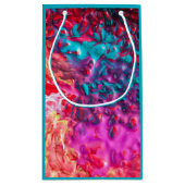 ウェッ絵を描トカラフル抽象芸術パレット旋回 スモールペーパーバッグ (裏面)