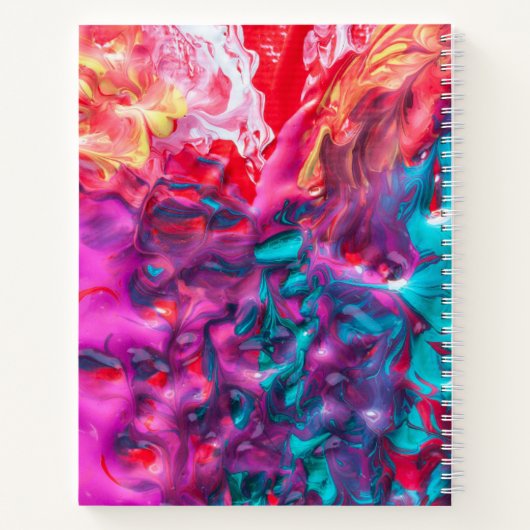 ウェッ絵を描トカラフル抽象芸術パレット旋回 ノートブック (裏面)