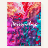 ウェッ絵を描トカラフル抽象芸術パレット旋回 ノートブック (正面)