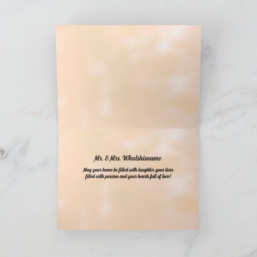 ウェディングおめでとう 花嫁と花婿 セピア カード (内部)