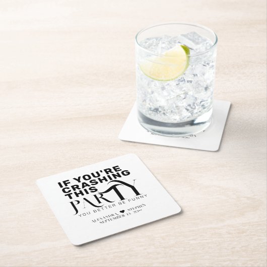 ウェディングおもしろいパーティー引用文結婚式の引き出物ドリンク スクエアペーパーコースター (インサイチュ)