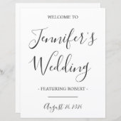 ウェディングおもしろいレセプションウェルカムサイン、新婦、新郎 (正面/裏面)