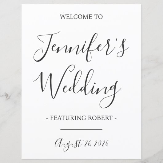 ウェディングおもしろいレセプションウェルカムサイン、新婦、新郎 (正面)