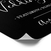 ウェディングおもしろいレセプションウェルカムサイン、新婦、新郎 ポスター (角)