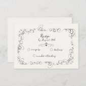 ウェディングお洒落RSVPカード エンクロージャーカード (正面/裏面)