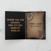 ウェディングでカントリーテイストを取り入れたいなら、カジュアルなウエスタン風の儀式にぴったりなウェス サンキューカード (内部)