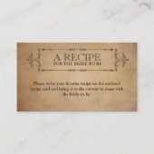 ウェディングのためのヴィンテージ・ルスティック・オールド・パーチメント・レシピ エンクロージャーカード (正面)
