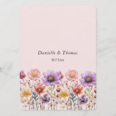 ウェディングのアドバイス 春の花 ピンク 紫 黄色 アドバイスカード (正面)