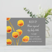 ウェディングの出欠確認 オーストラリアの野生の花 水彩画 招待状 (スタンド正面)