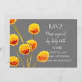 ウェディングの出欠確認 オーストラリアの野生の花 水彩画 招待状 (正面/裏面)