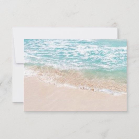 ウェディングの出欠確認 | 現代のイニシャルビーチウェディング 出欠カード (裏面)