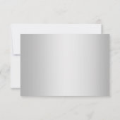 ウェディングの出欠確認 |  輝くシルバーのストライプのモノグラム 出欠カード (裏面)