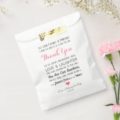 ウェディングの好意を扱う感謝メッセージピンク3605 フェイバーバッグ (封をした状態)