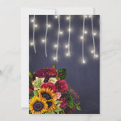 ウェディングの新しい日付 ハ sunflower とバラのお知らせ 招待状 (裏面)