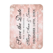 ウェディングの日付を保存する銅の冬のワンダーランド マグネット (縦)