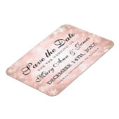 ウェディングの日付を保存する銅の冬のワンダーランド マグネット (左側)