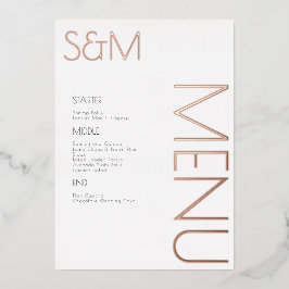 ウェディングの最初の日に強く押されたメニューのカード 箔招待状