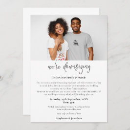 ウェディングの縮小に関する写真入りスクリプト 現代風 案内状