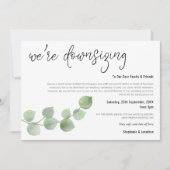 ウェディングの縮小案内 スクリプト エレガント ユーカリ 案内状 (正面)