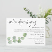 ウェディングの縮小案内 スクリプト エレガント ユーカリ 案内状 (スタンド正面)