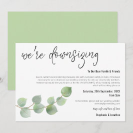 ウェディングの縮小案内 スクリプト エレガント ユーカリ 案内状