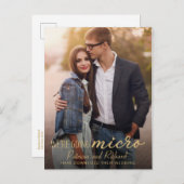 ウェディングの縮小発表かわいい写真 ポストカード (正面/裏面)