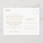 ウェディングの縮小発表かわいい写真 ポストカード (裏面)