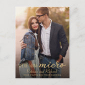 ウェディングの縮小発表かわいい写真 ポストカード (正面)