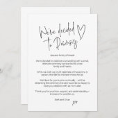 ウェディングの縮小発表カード 案内状 (正面/裏面)